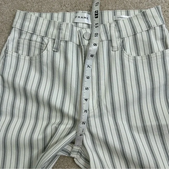 NWOT FRAME Le palazzo crop pant striped raw hem wide leg